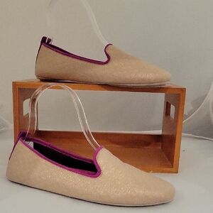 Acorn Gold Slippers with Purple Trim NWOT